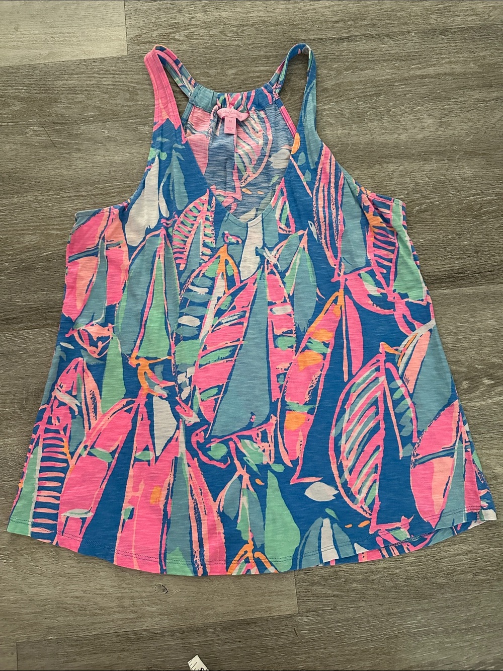 Lilly Pulitzer Pink Blue Green Abstract Tank Top size medium